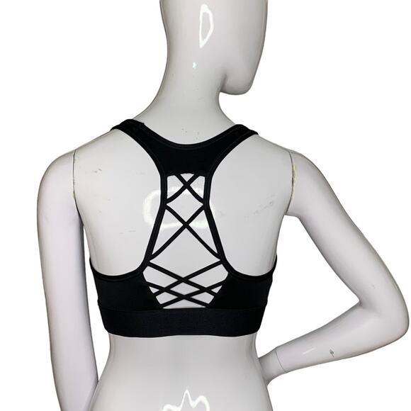VS Victoria Sport The Player Sport Bra Racerback Black Size S Strappy Back - Picture 1 of 11